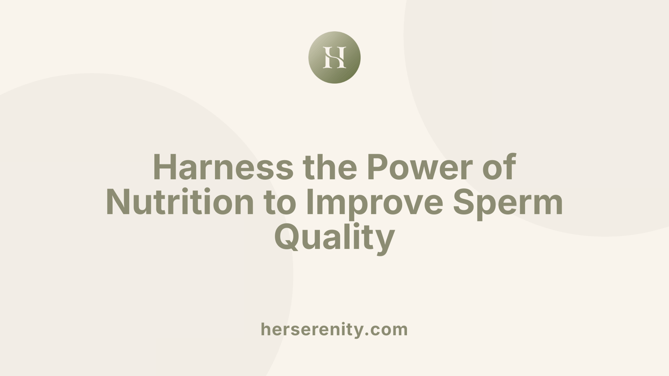 Harness the Power of Nutrition to Improve Sperm Quality