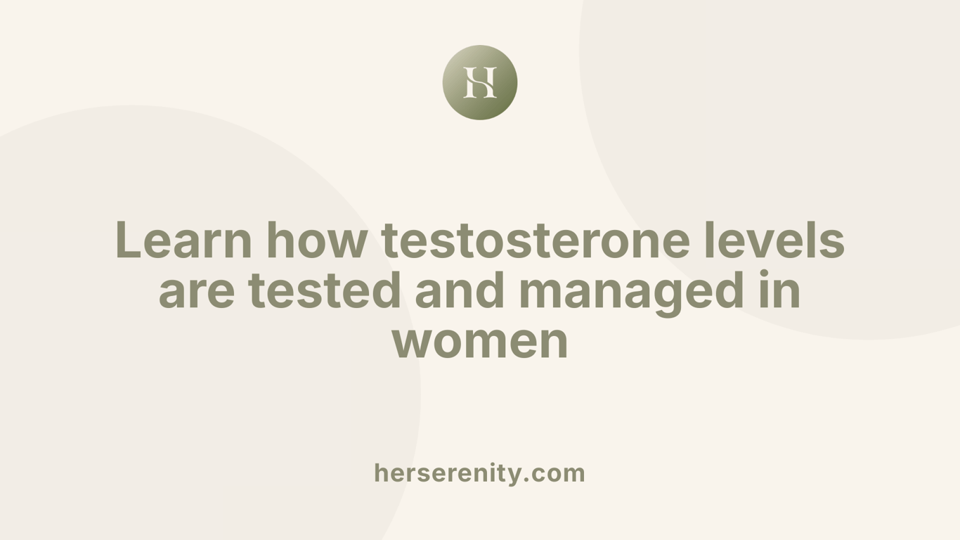 Learn how testosterone levels are tested and managed in women