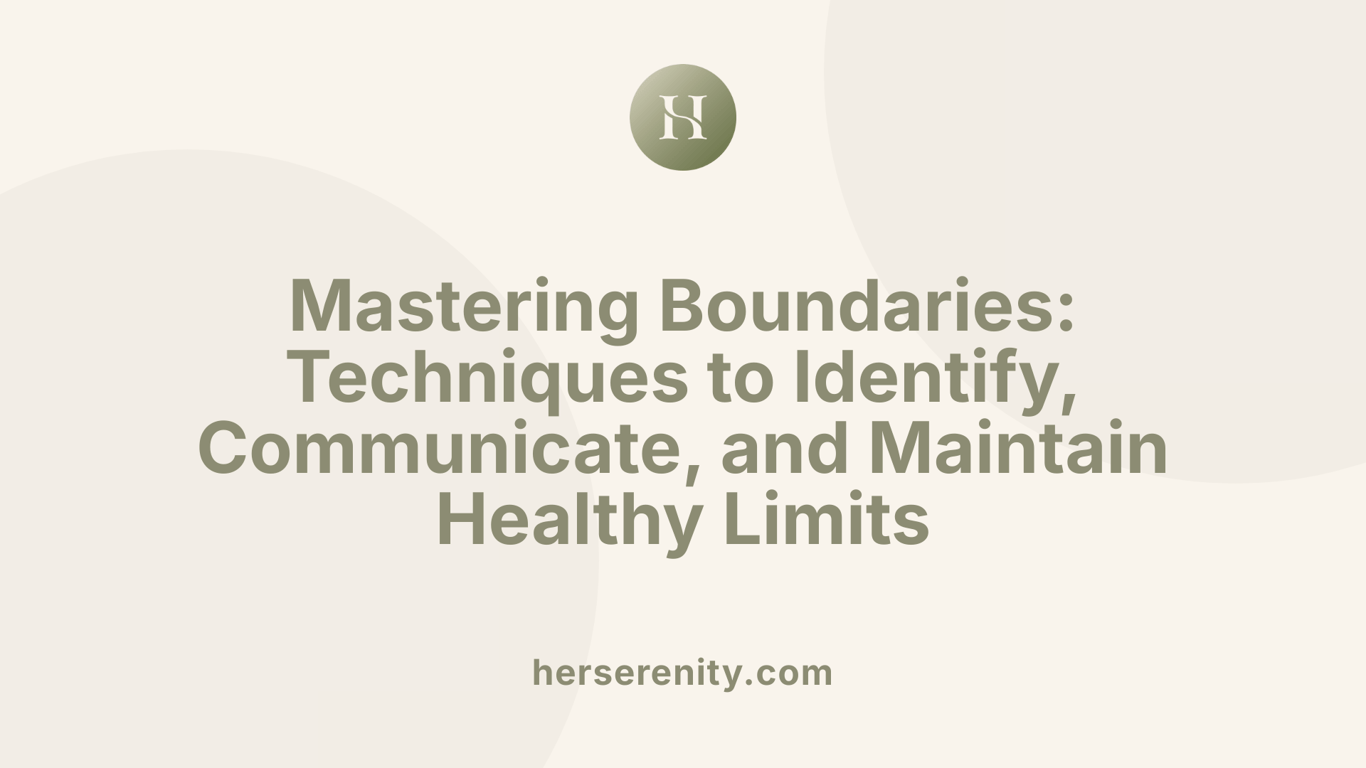 Mastering Boundaries: Techniques to Identify, Communicate, and Maintain Healthy Limits