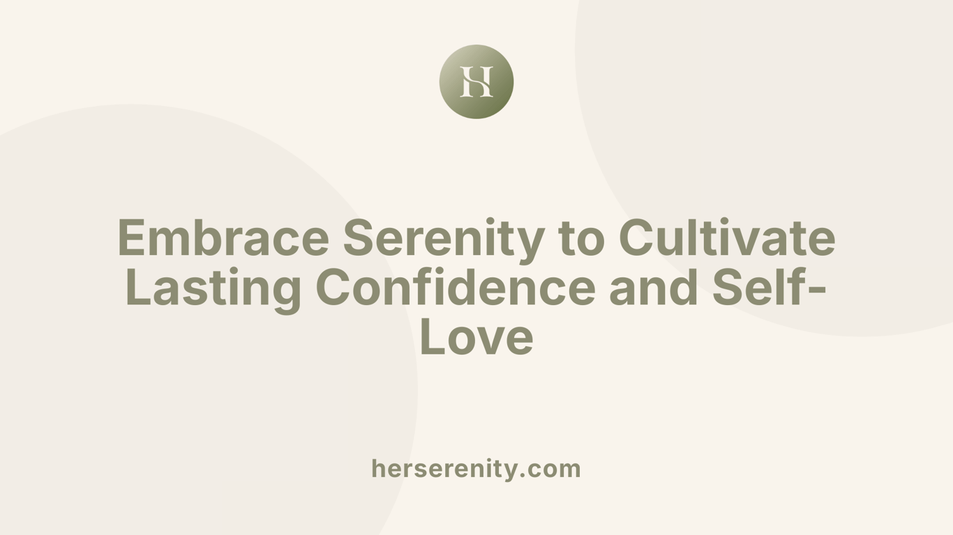 Embrace Serenity to Cultivate Lasting Confidence and Self-Love