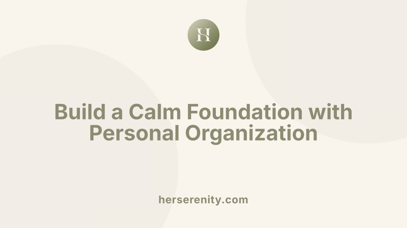 Build a Calm Foundation with Personal Organization