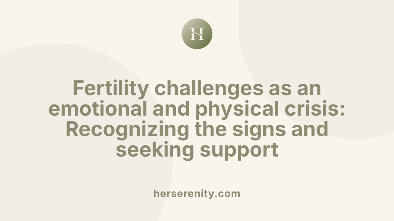 Fertility challenges as an emotional and physical crisis: Recognizing the signs and seeking support