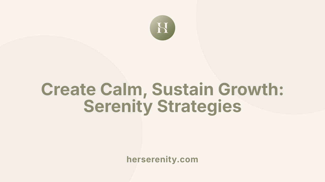 Create Calm, Sustain Growth: Serenity Strategies