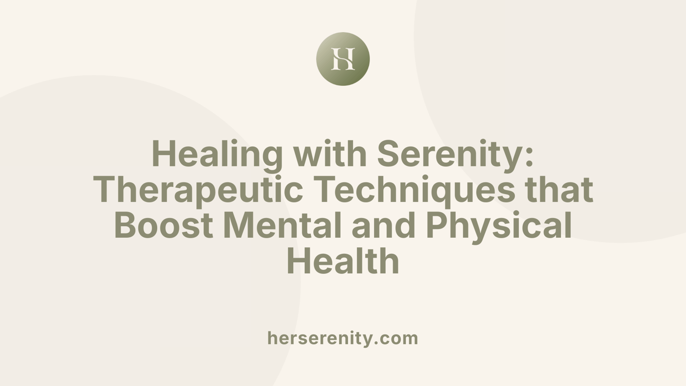 Healing with Serenity: Therapeutic Techniques that Boost Mental and Physical Health