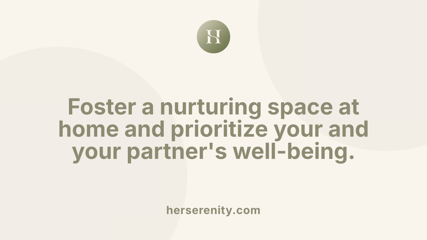 Foster a nurturing space at home and prioritize your and your partner's well-being.