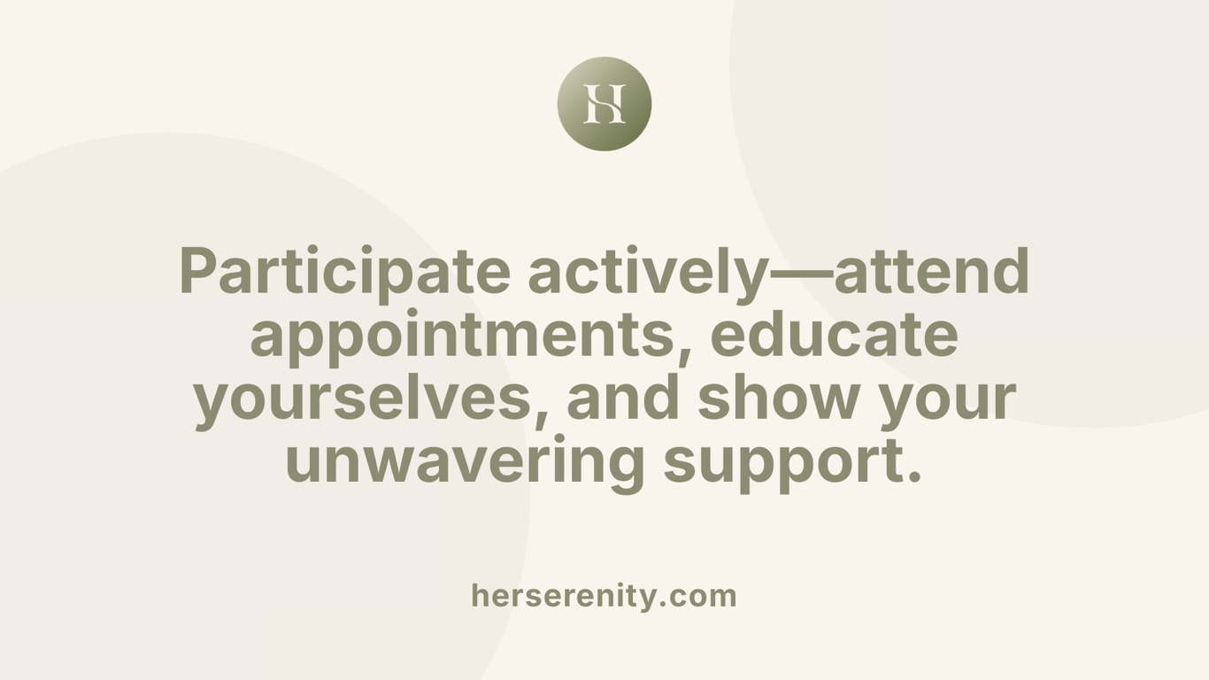Participate actively—attend appointments, educate yourselves, and show your unwavering support.