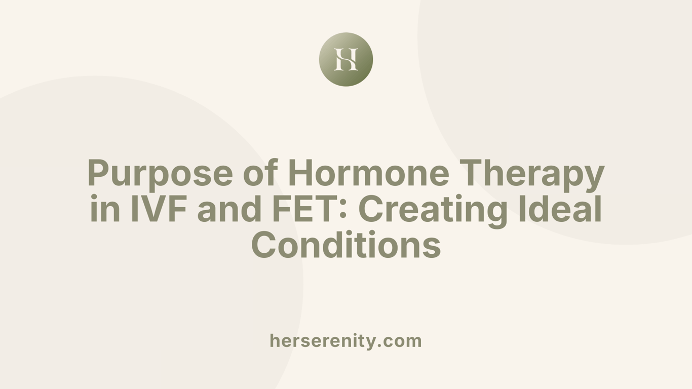 Purpose of Hormone Therapy in IVF and FET: Creating Ideal Conditions