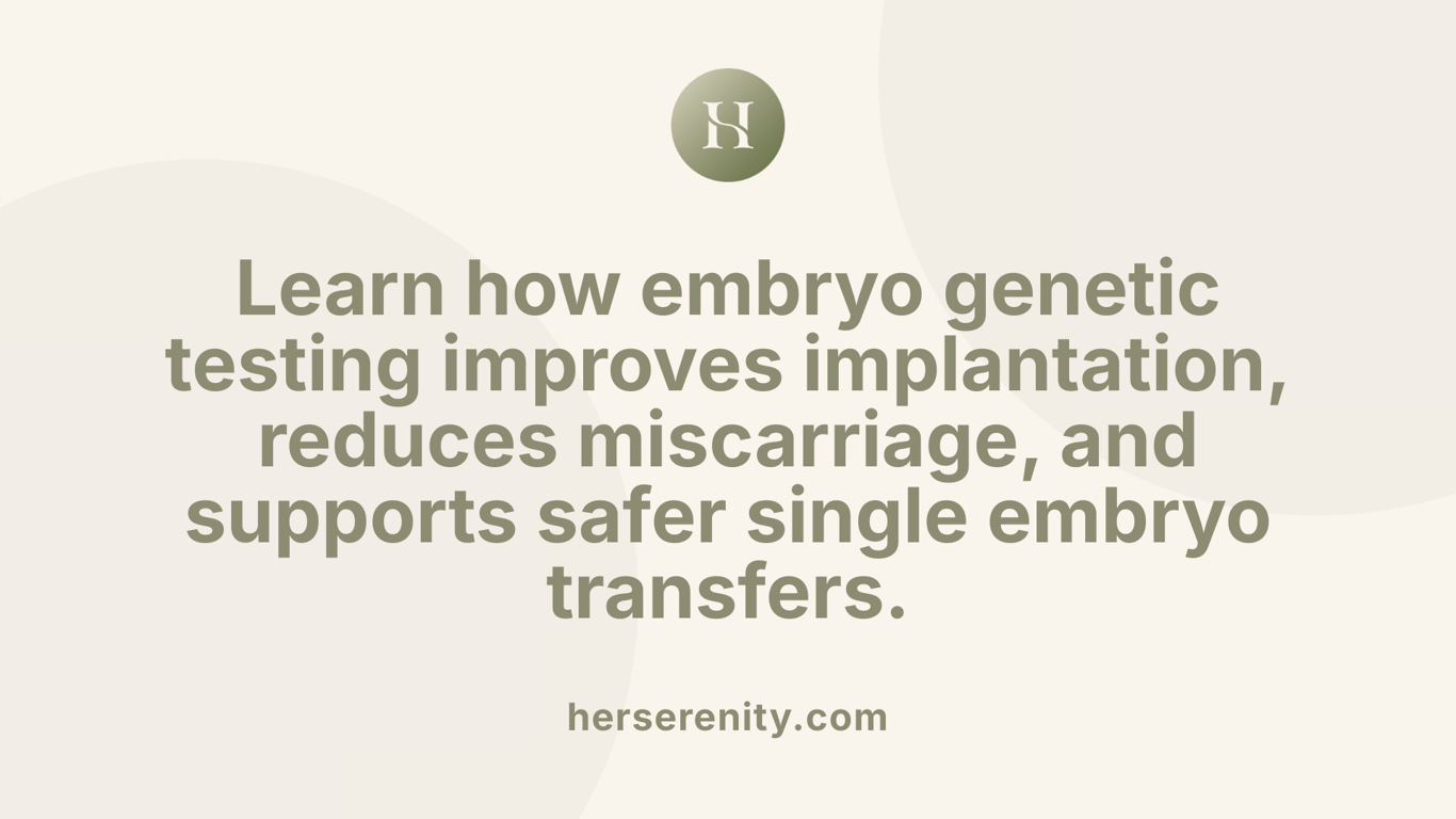 Learn how embryo genetic testing improves implantation, reduces miscarriage, and supports safer single embryo transfers.