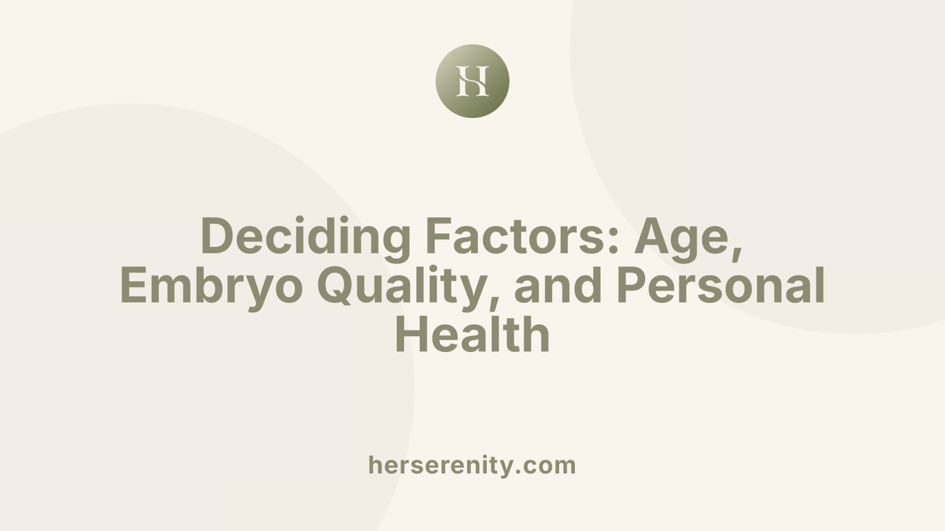 Deciding Factors: Age, Embryo Quality, and Personal Health