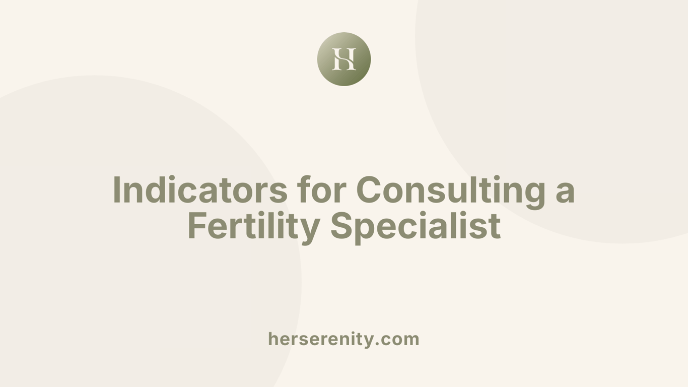 Indicators for Consulting a Fertility Specialist