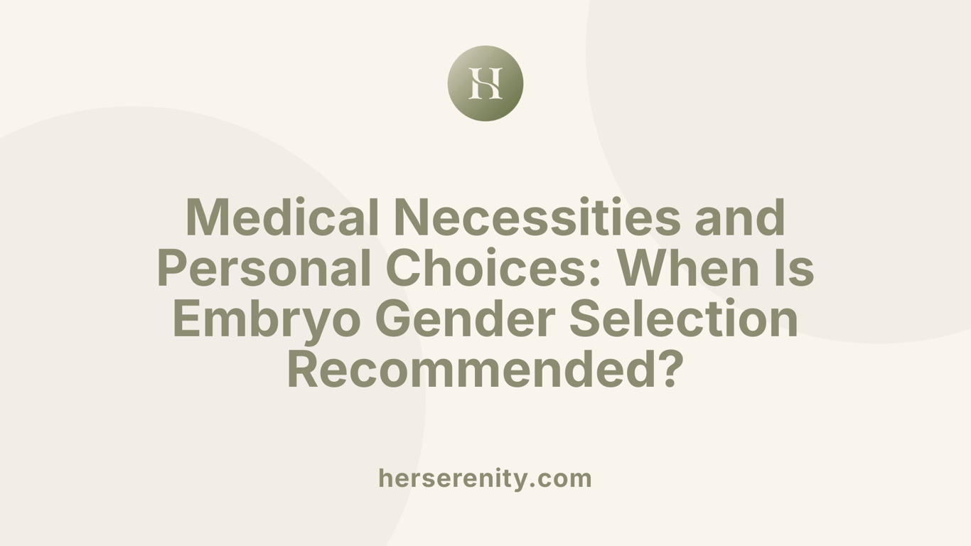 Medical Necessities and Personal Choices: When Is Embryo Gender Selection Recommended?
