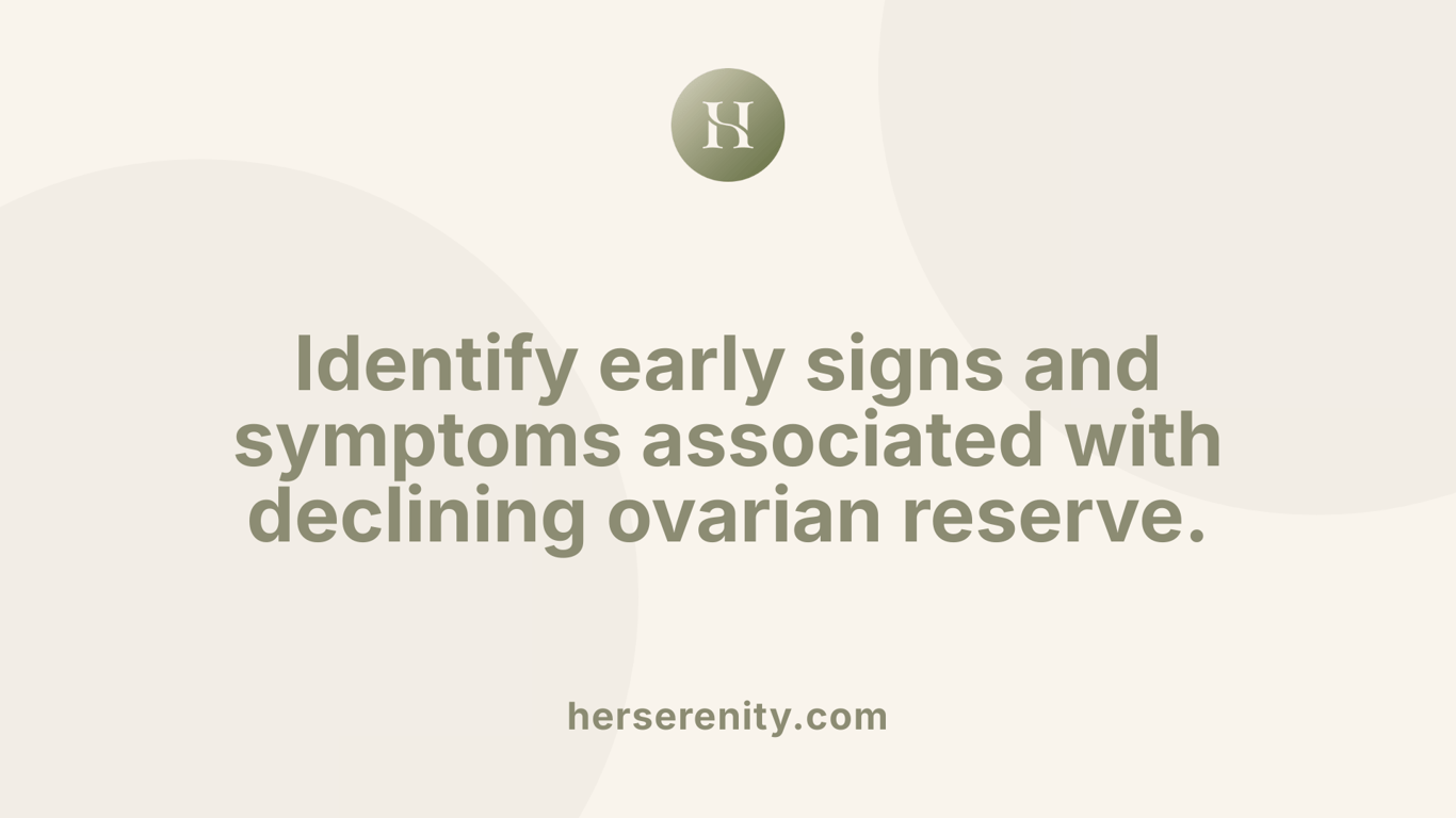 Identify early signs and symptoms associated with declining ovarian reserve.