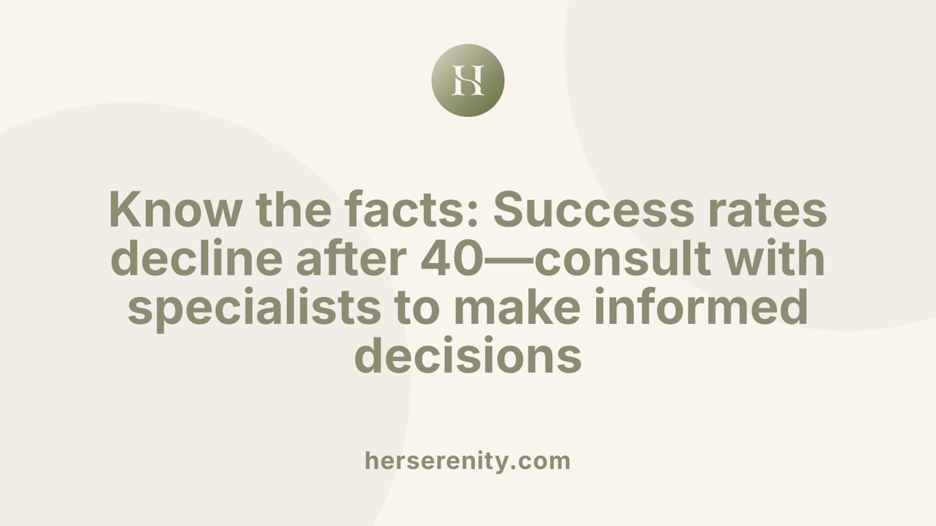 Know the facts: Success rates decline after 40—consult with specialists to make informed decisions