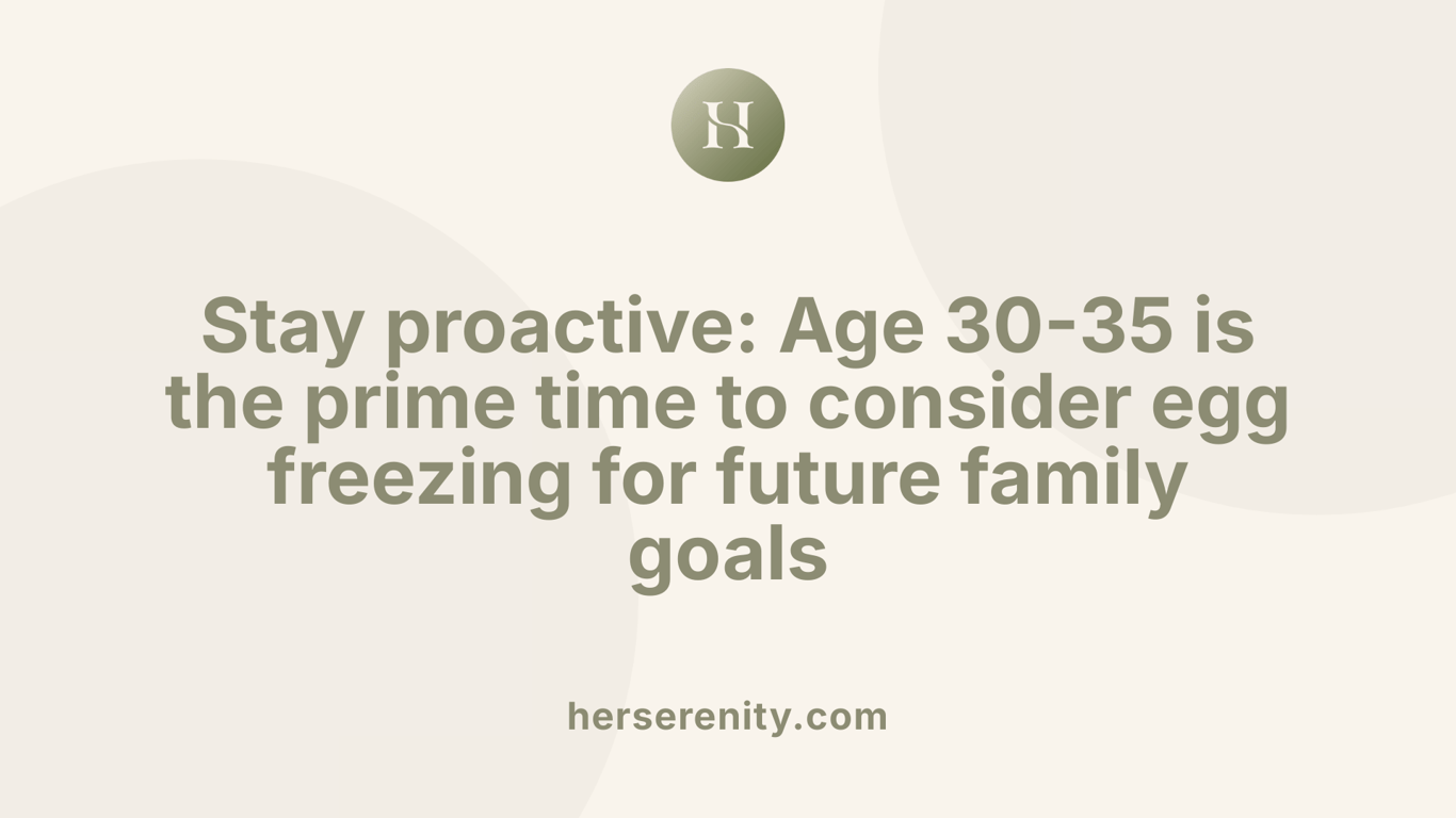 Stay proactive: Age 30-35 is the prime time to consider egg freezing for future family goals