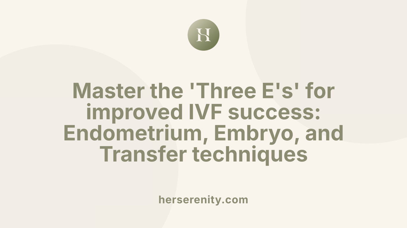 Master the 'Three E's' for improved IVF success: Endometrium, Embryo, and Transfer techniques