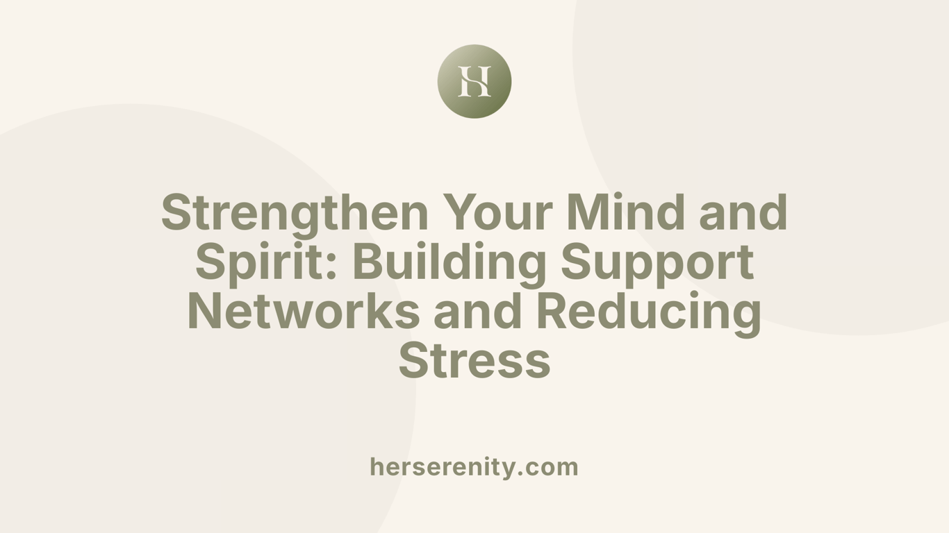 Strengthen Your Mind and Spirit: Building Support Networks and Reducing Stress