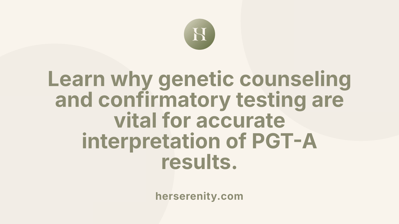 Learn why genetic counseling and confirmatory testing are vital for accurate interpretation of PGT-A results.