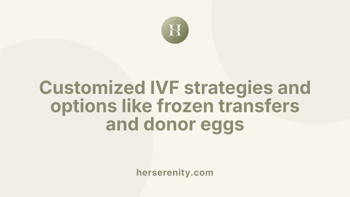 Customized IVF strategies and options like frozen transfers and donor eggs