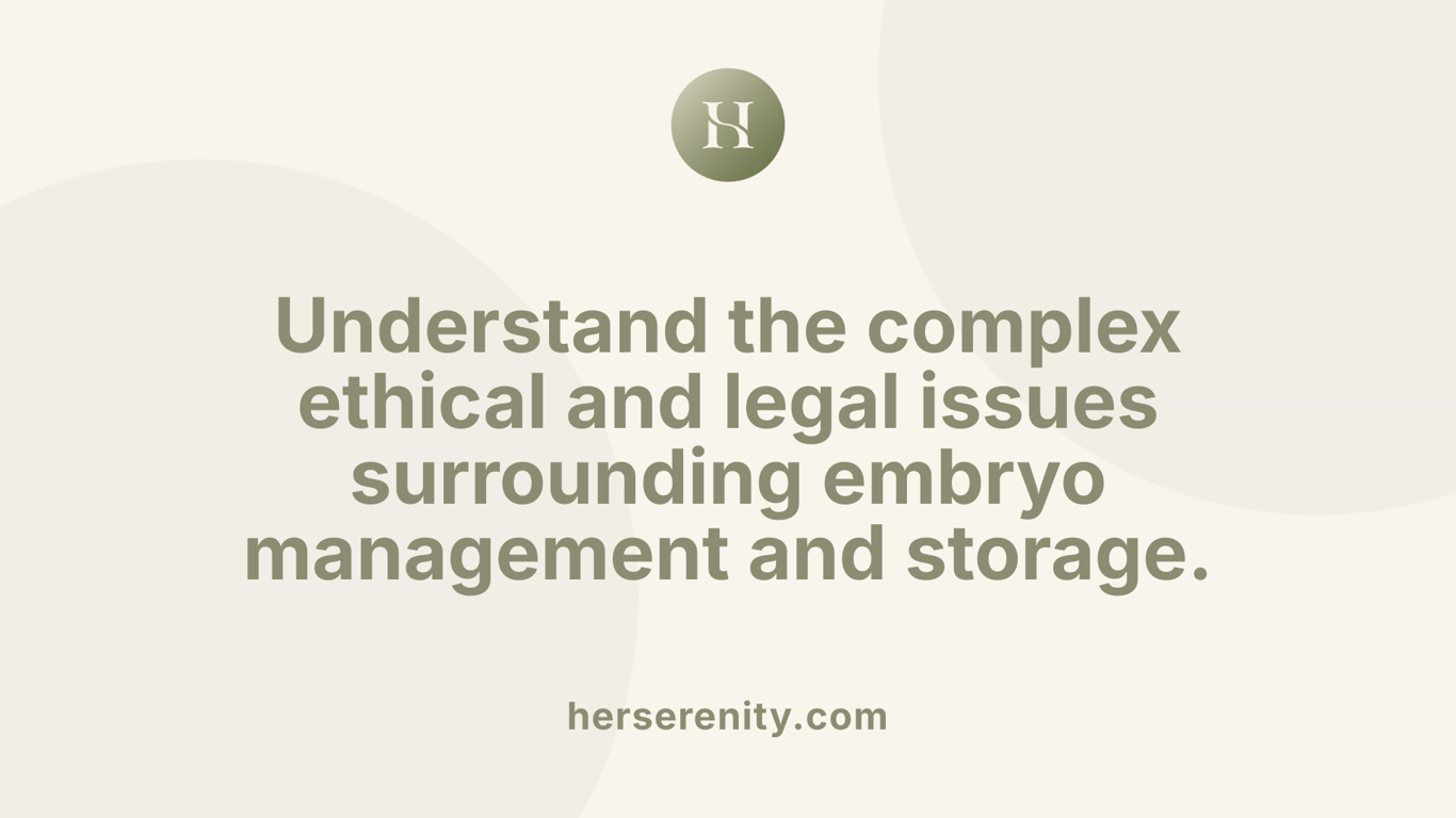 Understand the complex ethical and legal issues surrounding embryo management and storage.