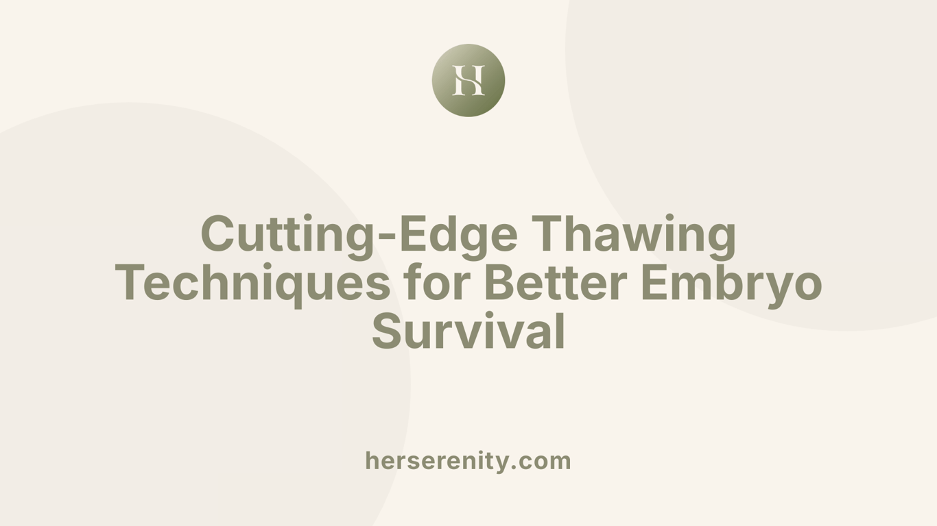 Cutting-Edge Thawing Techniques for Better Embryo Survival