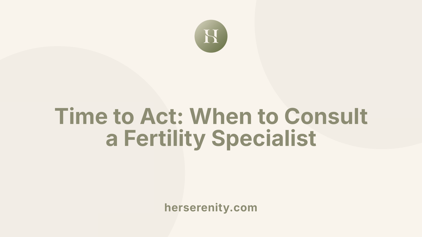 Time to Act: When to Consult a Fertility Specialist