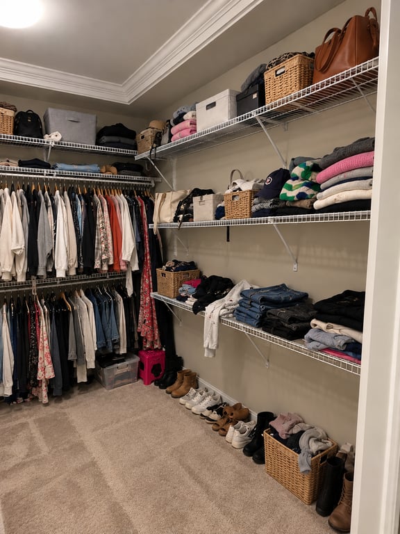 Lived-In Wire Shelf Walk-In Closet (1)
