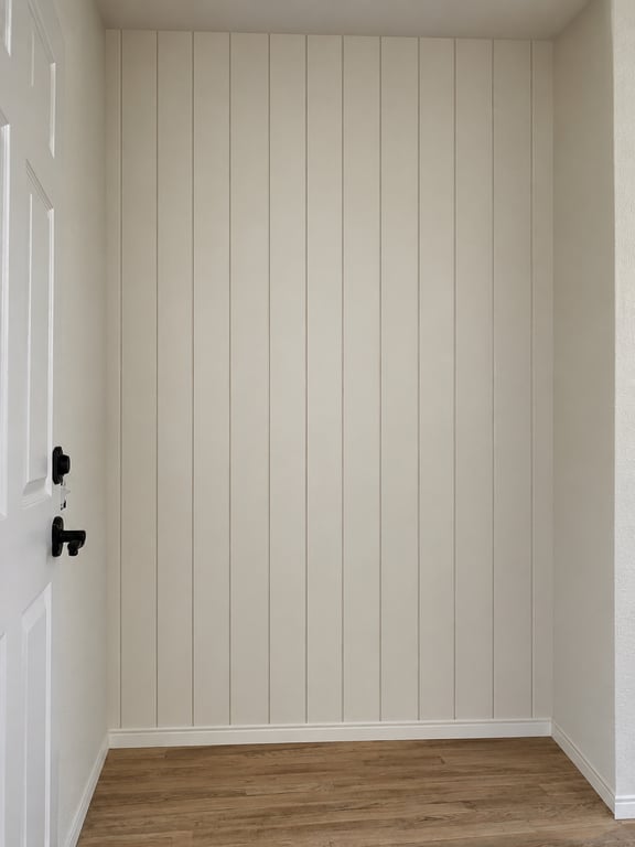 Minimal Beige Paneled Entryway Alcove