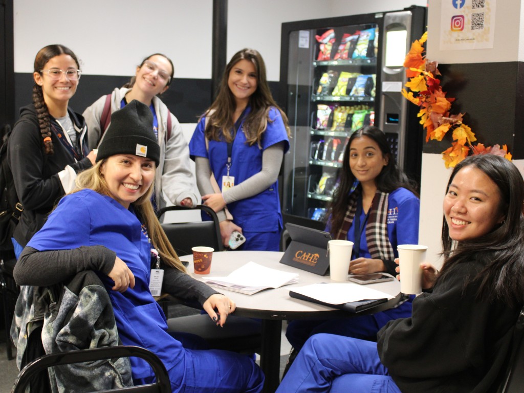CAHE students gathering in the campus lounge