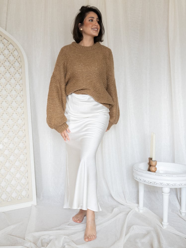 JUPE EN SATIN - PERLA