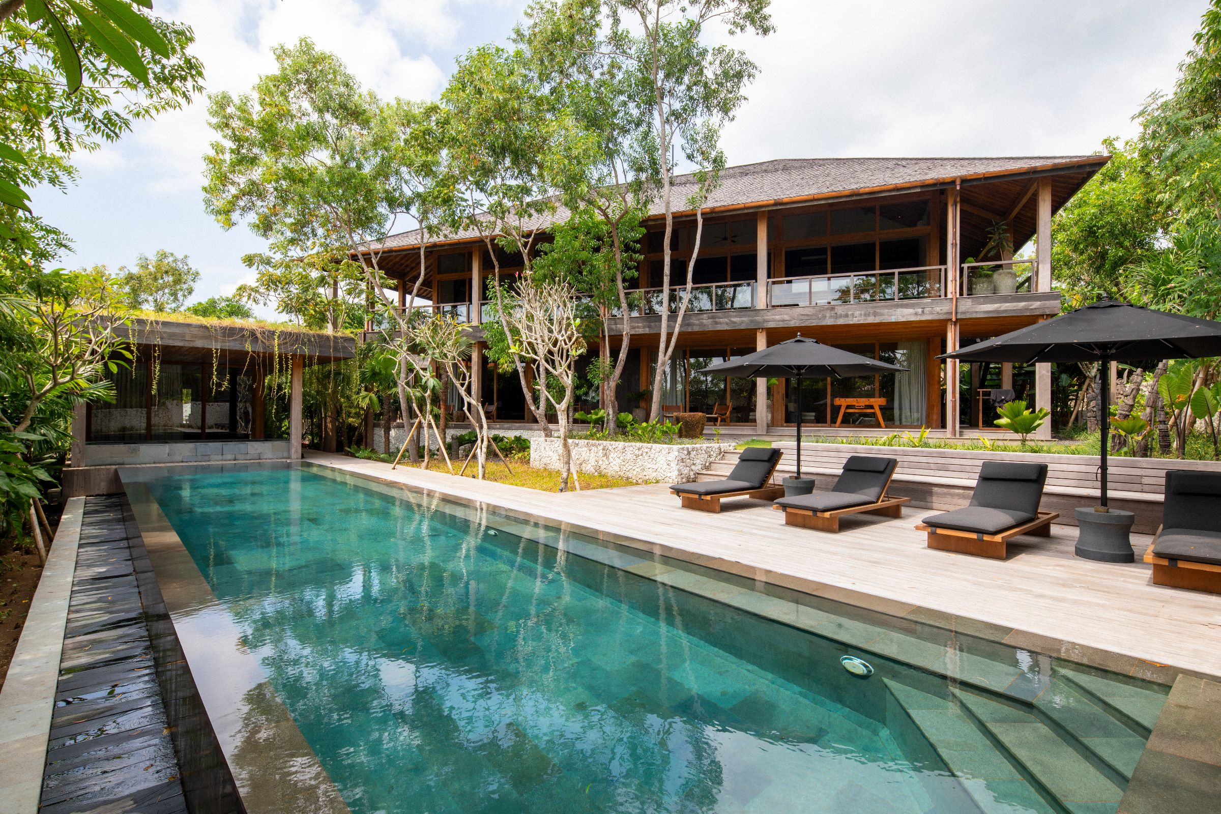 Bali villa living room with sea view