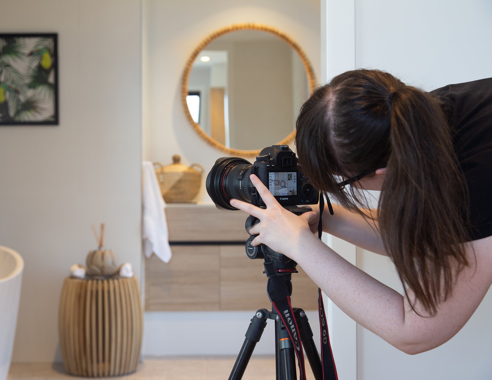 Professional property photographer at work