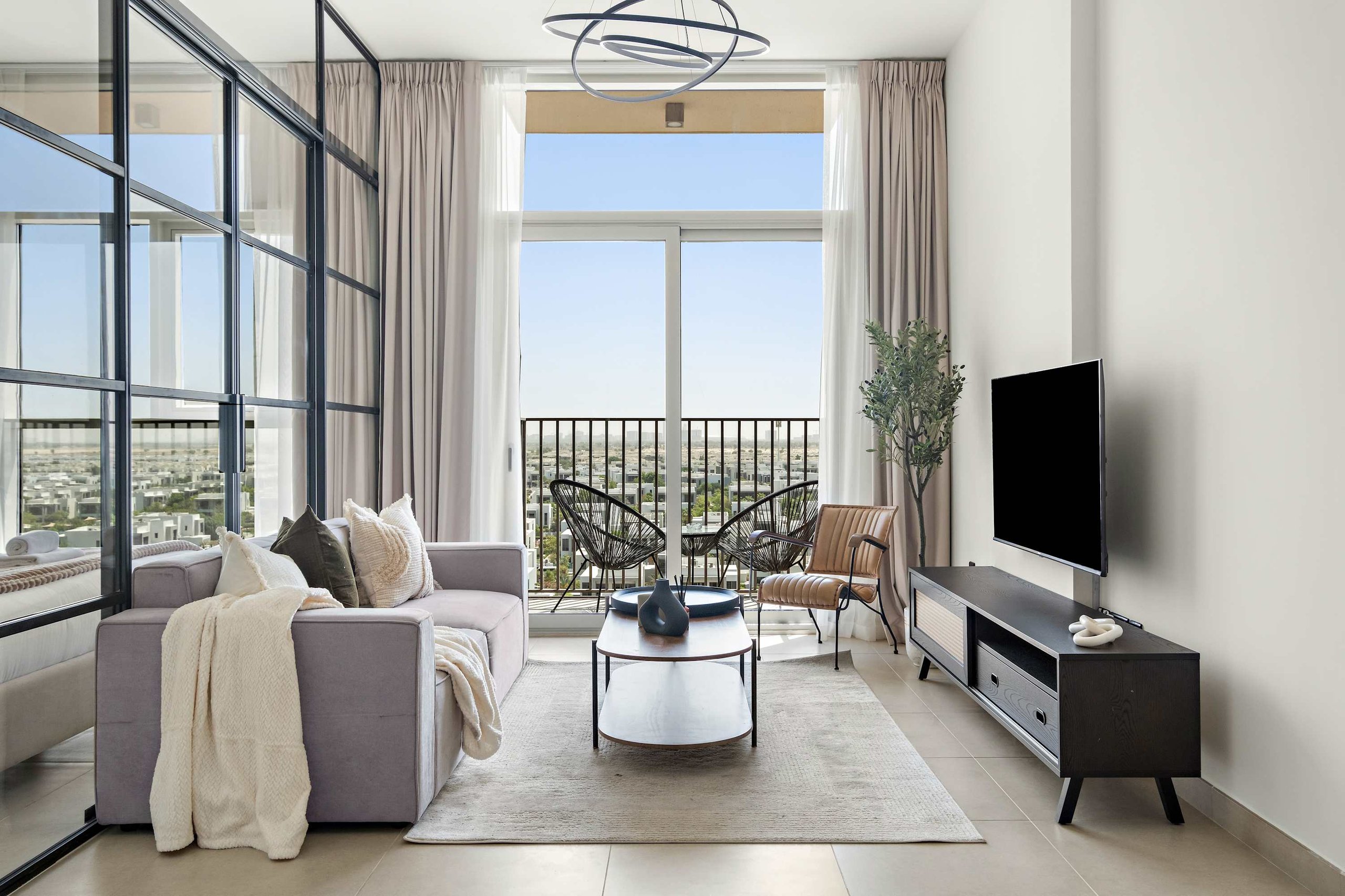 Dubai apartment with skyline view