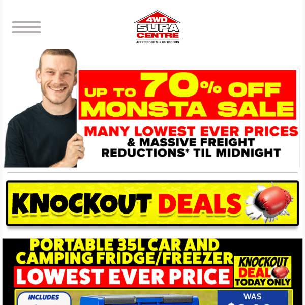 🚨Up to 70% Off Monsta Sale 🚨 Many Lowest Ever Prices & Massive Freight Reductions Til Midnight