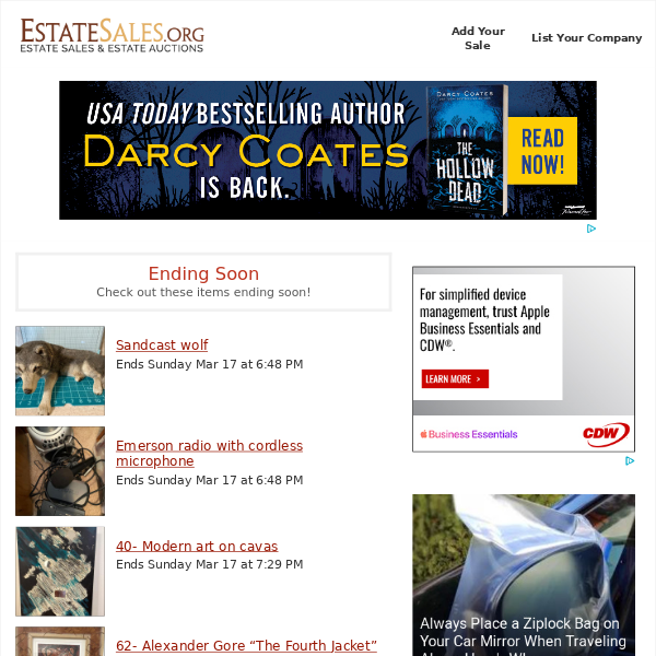 Your daily items for sale on EstateSales.org