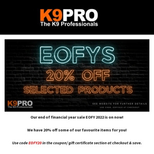 💥EOFY SALE!! 20% OFF SELECTED ITEMS 💥