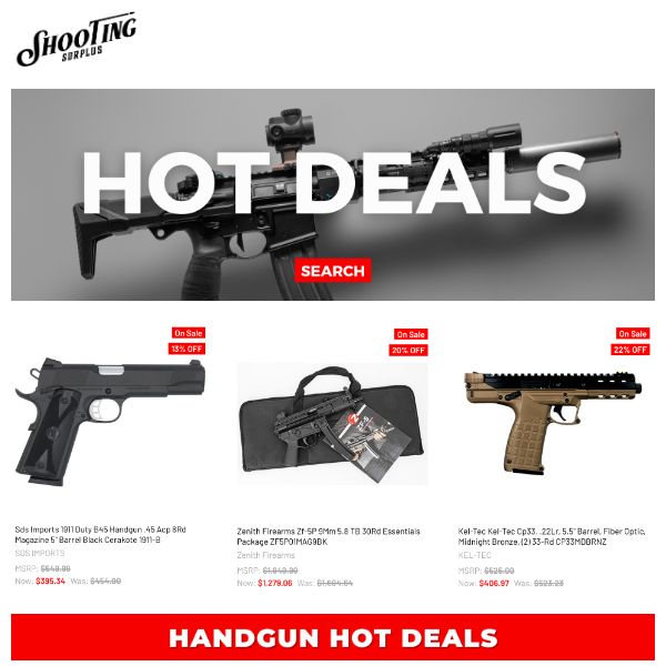 New Trending Handguns and Accessories. Hit the Ammo Deals