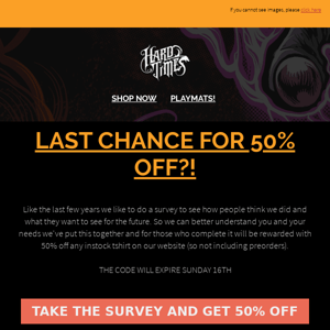 Last chance for 50% off  💥