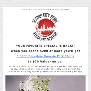 FREE BERKSHIRE PORK CHOPS ARE BACK!! Promo ends 1/9 or until supplies last!
