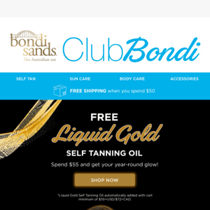 HURRY and get your FREE Liquid Gold Tanning Oil! ✨