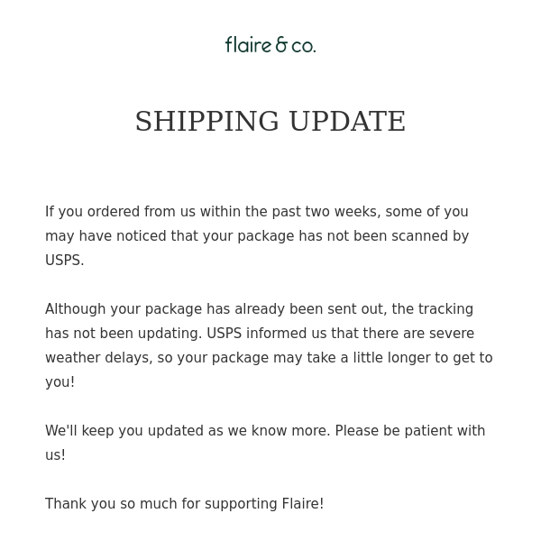 Shipping Update 📦