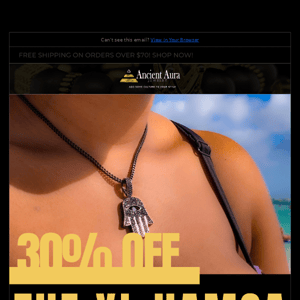 Get 30% Off The XL Hamsa Chain!