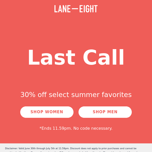 Summer Sale Ends Tonight