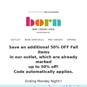 Ending Soon!! 50% off Outlet Prices!!!  Don't Miss Out!!