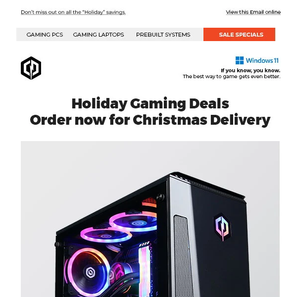 ✔ Holiday Gaming Sale - Get the Perfect PC for Christmas