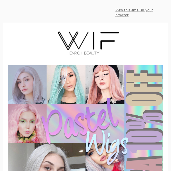Extra 10% Off Pastel Color Wigs 😍