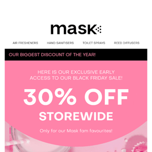 30% OFF ALL MASK PRODUCTS