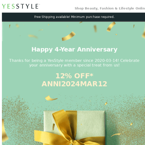 12% OFF 💌 Celebrate your anniversary with a special treat