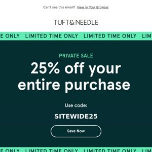 Private Sale: 25% off sitewide