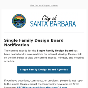 Single Family Design Board - Agenda Posting Notification