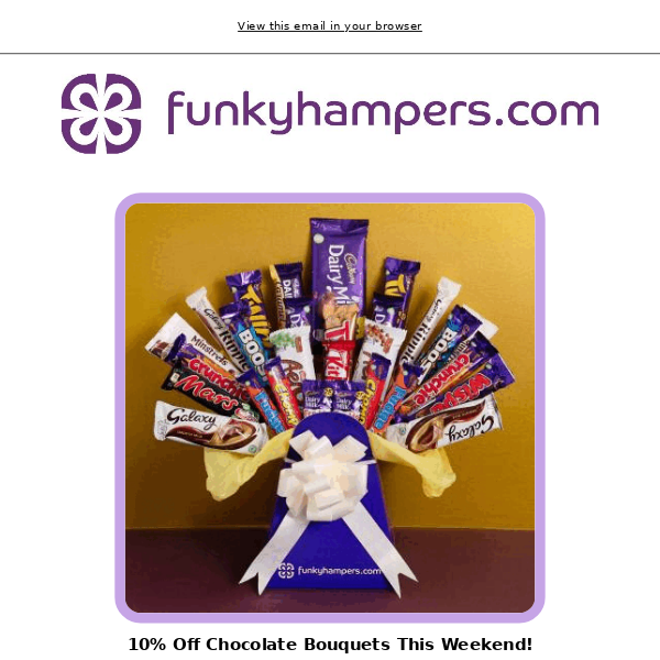 😎 ENDING SOON - 10% Off All Chocolate Bouquets